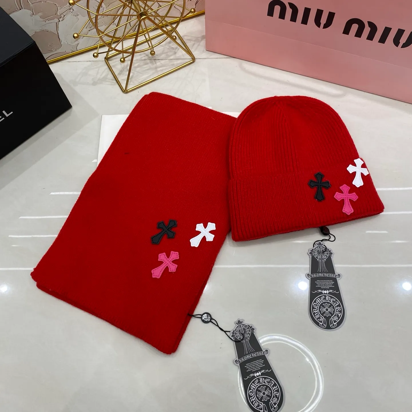 Kroxin two-piece set cashmere knitted hat + scarf🧣